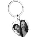 Personalized Heart Photo and Text Engraved Keyring
