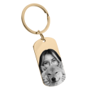 Personalized Military Tag Photo and Text Engraved Keyring