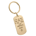 Personalized Military Tag Photo and Text Engraved Keyring