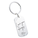 Personalized Handwriting to Engraving Military Tag Keyring