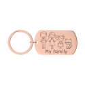 Personalized Engraved Military Tag Keyring with Family Icons