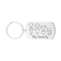 Personalized Engraved Military Tag Keyring with Family Icons