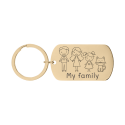Personalized Engraved Military Tag Keyring with Family Icons