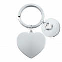Personalized Engraved Heart with 1 Birthstone Keyring