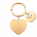 Personalized Engraved Heart with 1 Birthstone Keyring