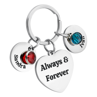 Personalized Engraved Heart with 2 Birthstones... Personalized Engraved Heart with 2 Birthstones...