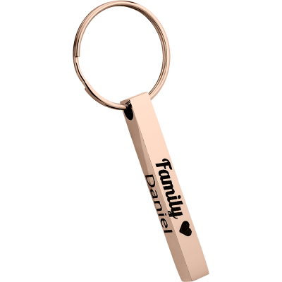 3D Rectangular Bar Engraved Keyring