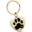 Personalized Heart and Text Engraved Keyring with Paw