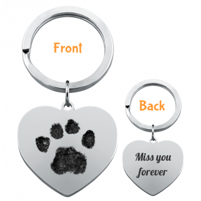 Personalized Heart and Text Engraved Keyring...