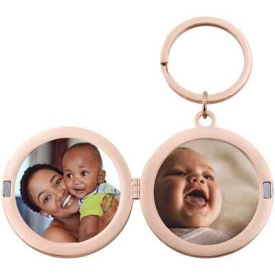 Personalized Luxury Circle Photo Locket Keyring