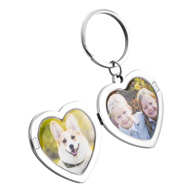 Personalized Luxury Heart Photo Locket Keyring