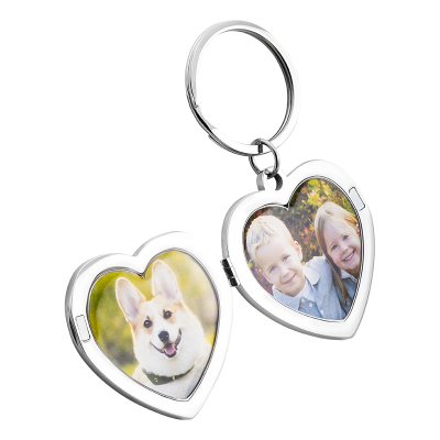 Personalized Luxury Heart Photo Locket Keyring
