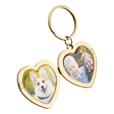 Personalized Luxury Heart Photo Locket Keyring