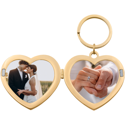Personalized Luxury Heart Photo Locket Keyring