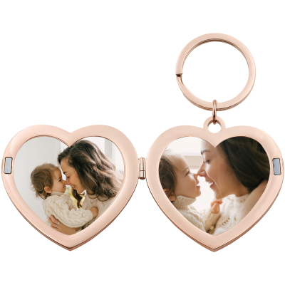 Personalized Luxury Heart Photo Locket Keyring