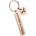 Personalized Keyring with Engraved Coordinates