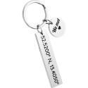 Personalized Keyring with Engraved Coordinates