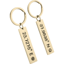 2 Personalized Keyrings with Engraved Coordinates