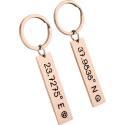 2 Personalized Keyrings with Engraved Coordinates