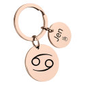 Personalized Circle Keyring with Zodiac Sign