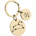 Personalized Circle Keyring with Constellation