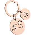 Personalized Circle Keyring with Constellation