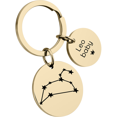 Personalized Circle Keyring with Constellation