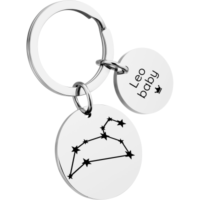 Personalized Circle Keyring with Constellation
