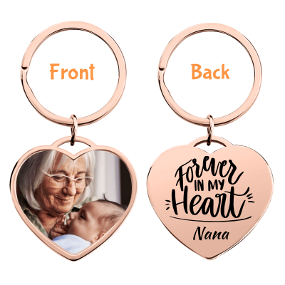 Personalized Memorial Luxury Heart Keyring with...