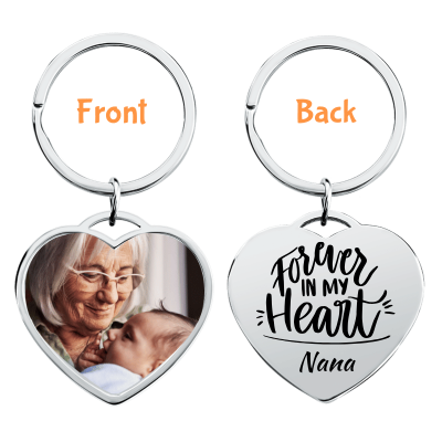 Personalized Memorial Luxury Heart Keyring with...