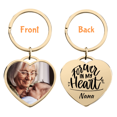 Personalized Memorial Luxury Heart Keyring with...