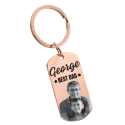 Personalized Photo Engraved Keyring - Best Dad