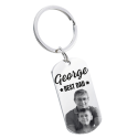 Personalized Photo Engraved Keyring - Best Dad