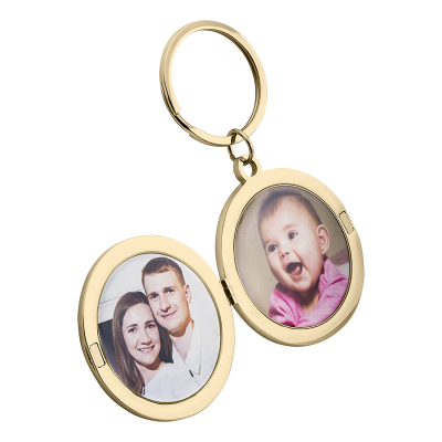 Engraved Circle Locket Keyring for Mum with...