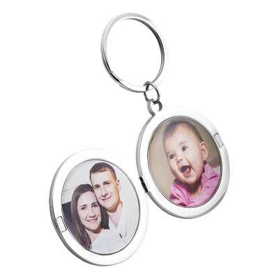 Engraved Circle Locket Keyring for Mum with...