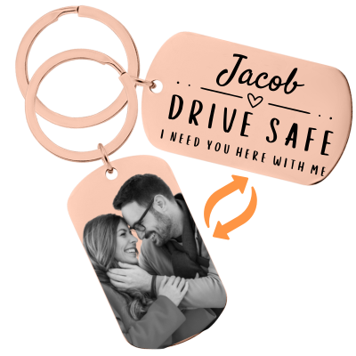 Personalized Engraved Drive Safe Keyring with...