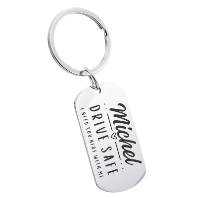 Personalized Engraved Drive Safe Keyring with...