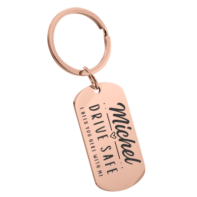 Personalized Engraved Drive Safe Keyring with...