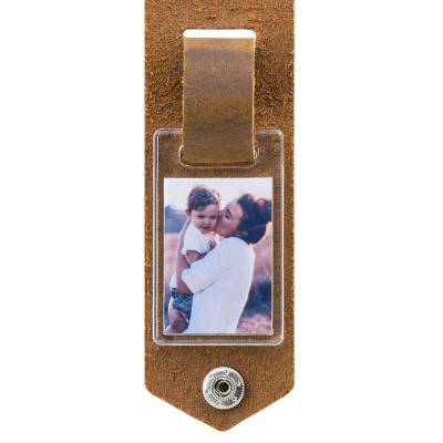Engraved Leather Keyring for Dad with... Engraved Leather Keyring for Dad with...