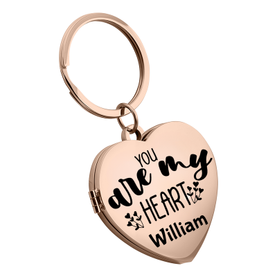 Engraved Locket Keyring with Photos for Couples...