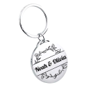 Personalized Floral Keyring with Photos and Custom Names