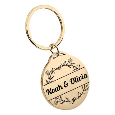 Personalized Floral Keyring with Photos and... Personalized Floral Keyring with Photos and...