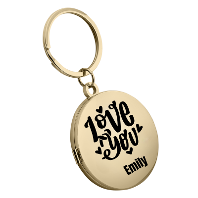 Personalized Couple's Locket Keyring with...