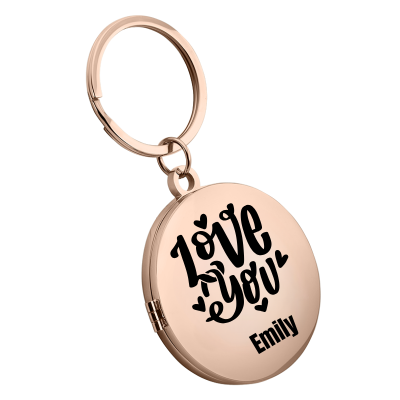 Personalized Couple's Locket Keyring with...