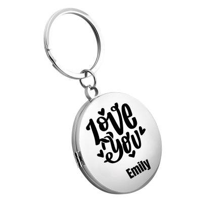 Personalized Couple's Locket Keyring with...