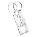 Personalized Couples' Holding Hands Heart Keyrings—Engraved Names and Dates