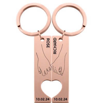 Personalized Couples' Holding Hands Heart...