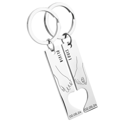 Personalized Couples' Holding Hands Heart...