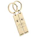 Cute Duo Lovers' Matching Keyrings—Personalized with Initials and Special Date
