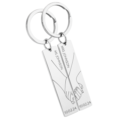 Personalized Couples' Holding Hands Heart...